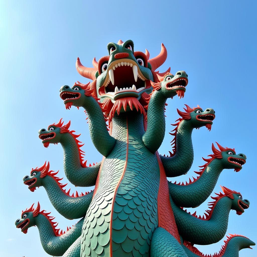 Nine-Headed Dragon Statue at Suoi Tien