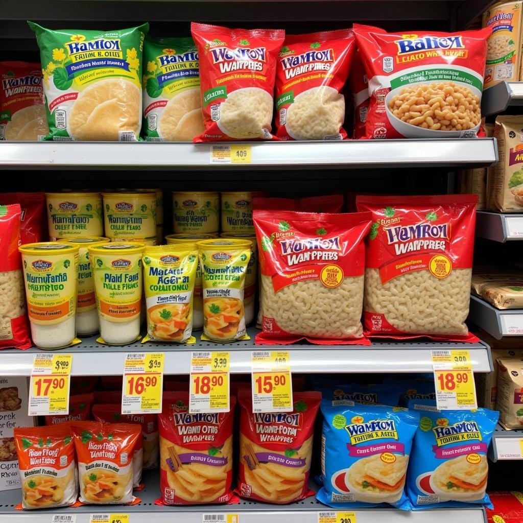 Wonton Wrappers in a Supermarket Aisle