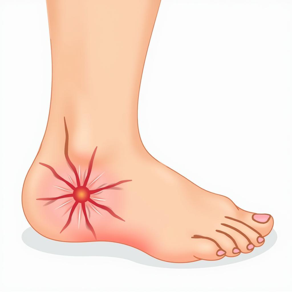 Illustration of a swollen ankle