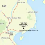 Tan Tao Industrial Park Location Map on a Detailed Road Map of Southern Vietnam