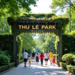 Entrance to Thu Le Park in Hanoi