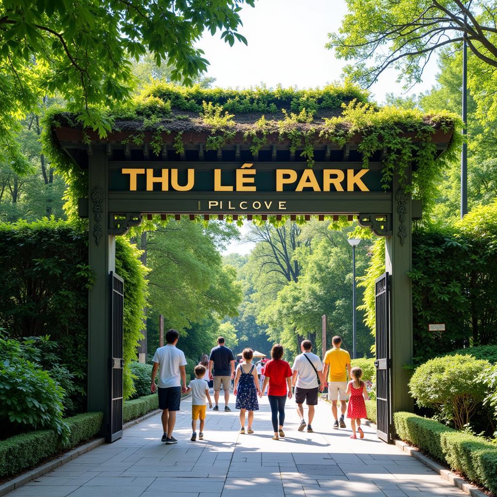 Entrance to Thu Le Park in Hanoi