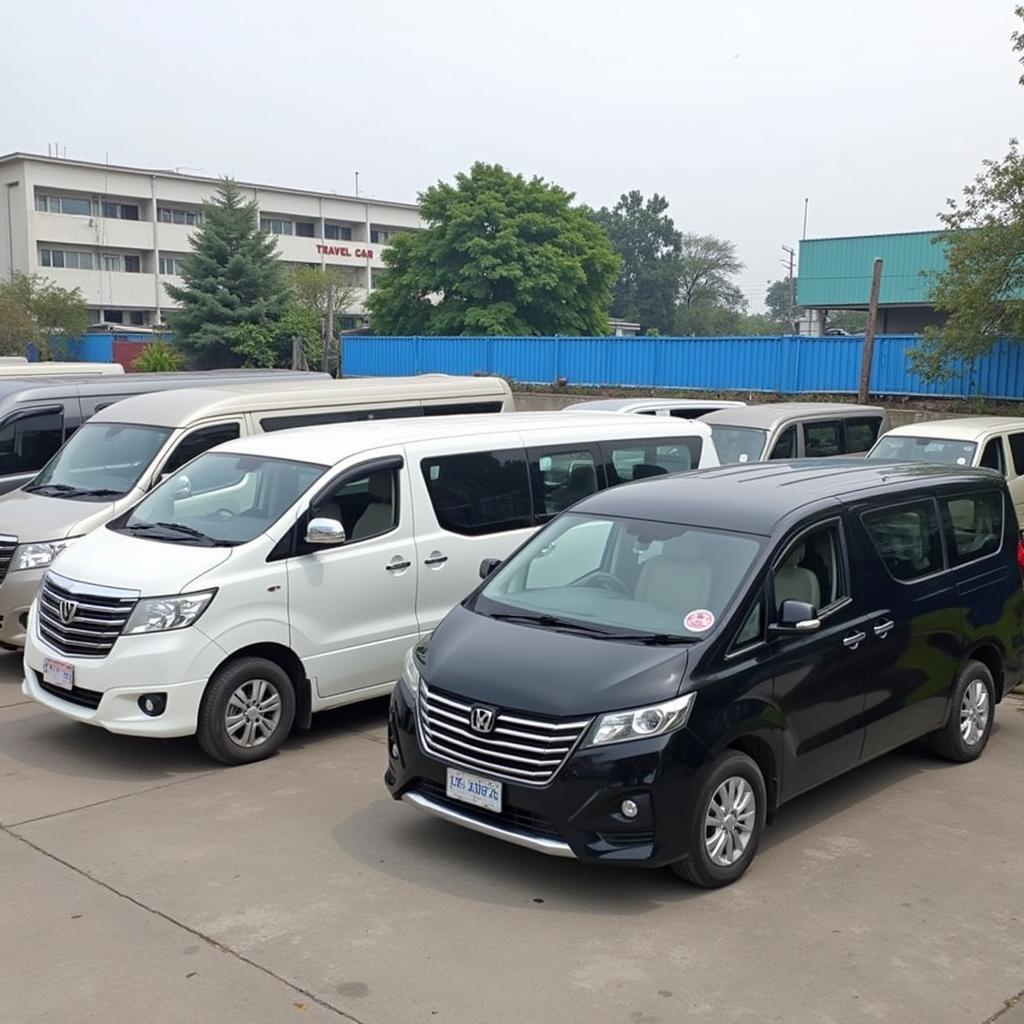 A diverse fleet of 16-seater vans ready for monthly rental