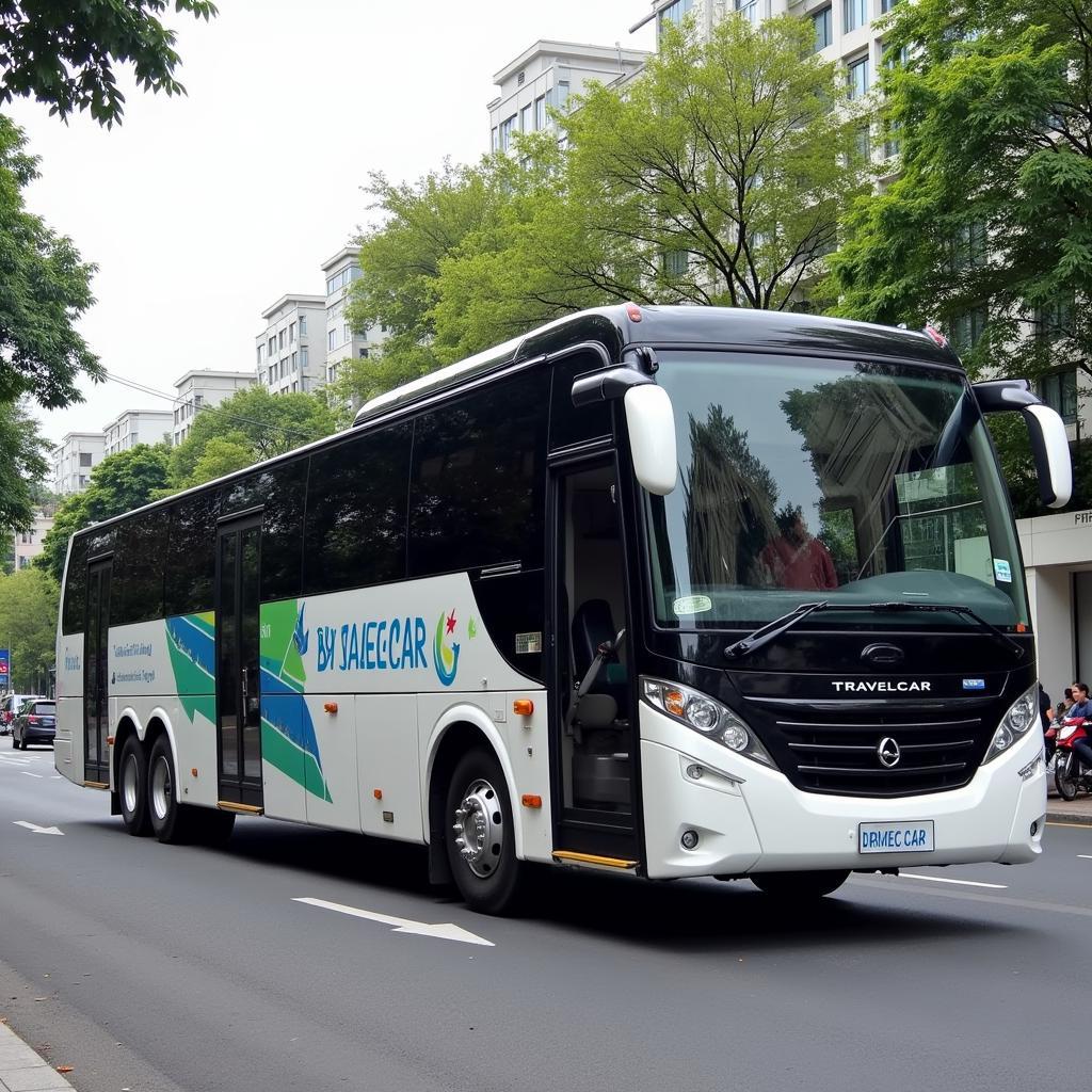 TRAVELCAR bus on a Hanoi street