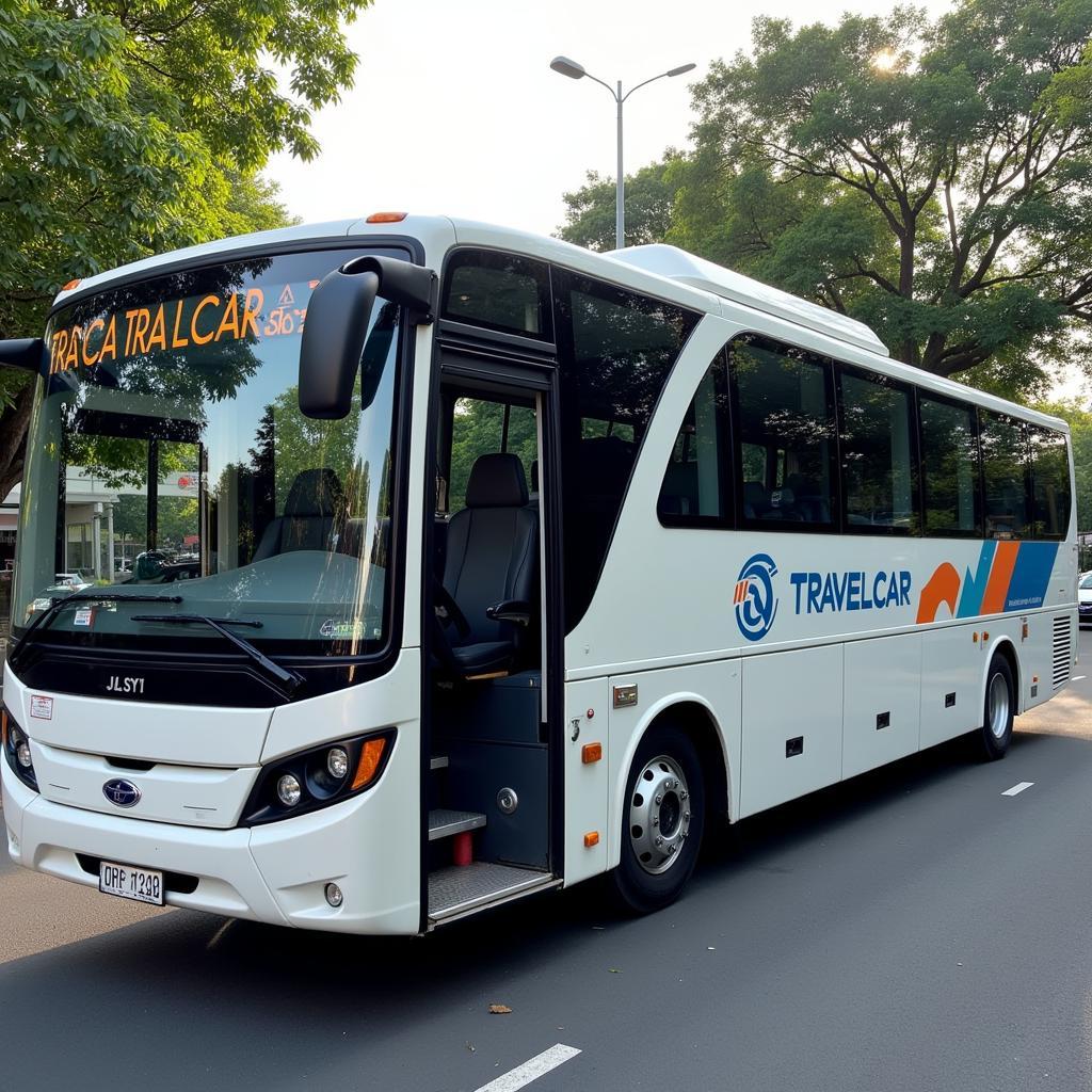 TRAVELCAR bus on a Hanoi street