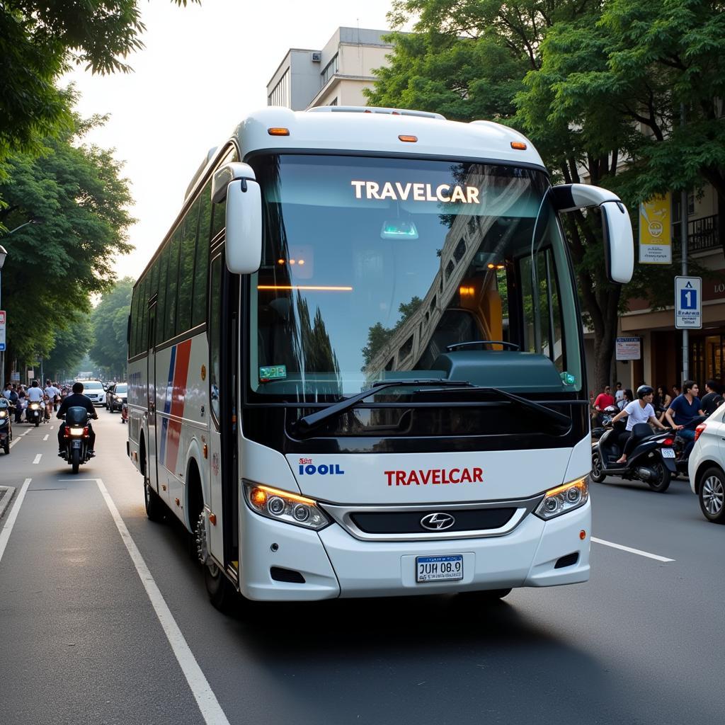 TRAVELCAR Bus on Hanoi Street