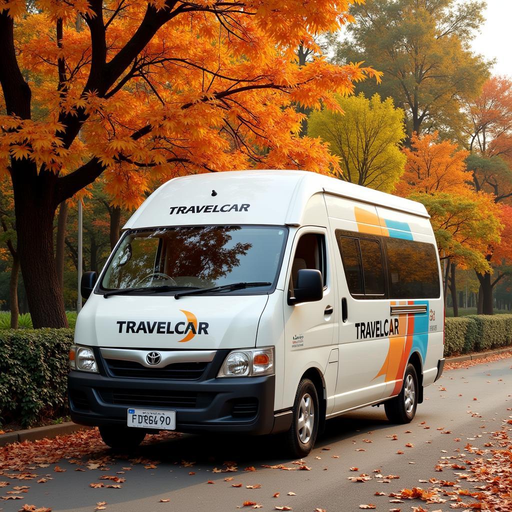 TRAVELCAR van in Hanoi during autumn