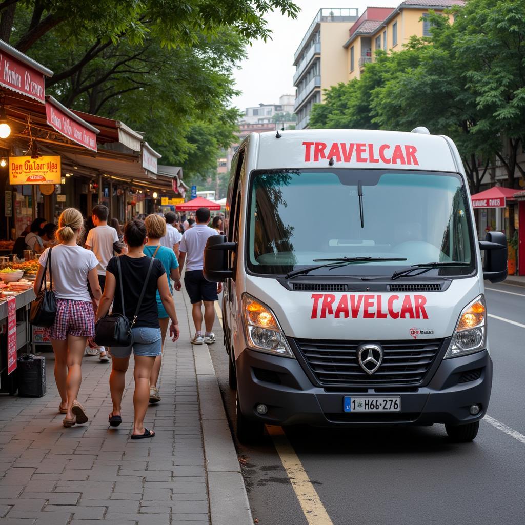 TRAVELCAR provides convenient transportation for exploring Hanoi's street food scene.