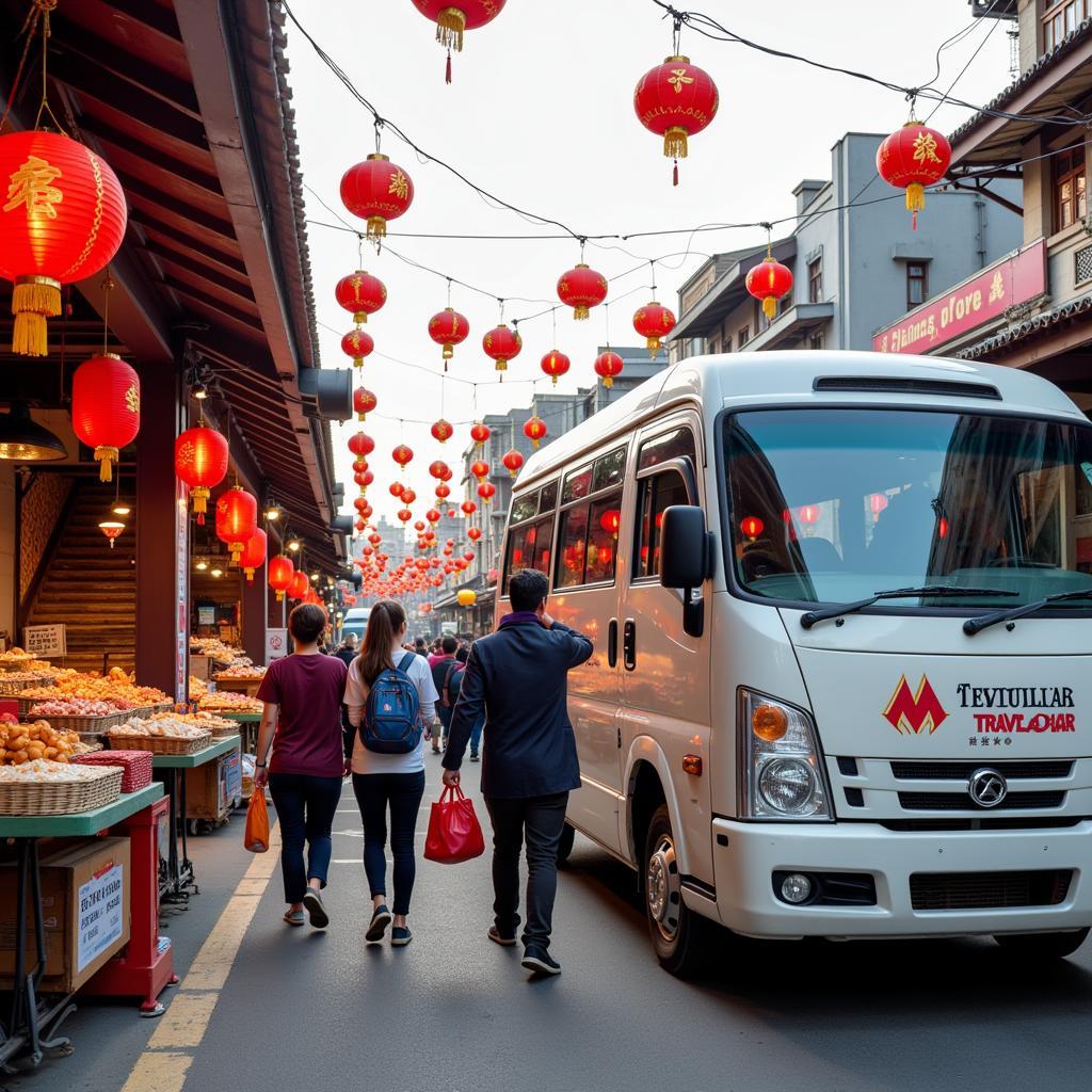 TRAVELCAR vehicles providing transportation services during the Lunar New Year in Hanoi.