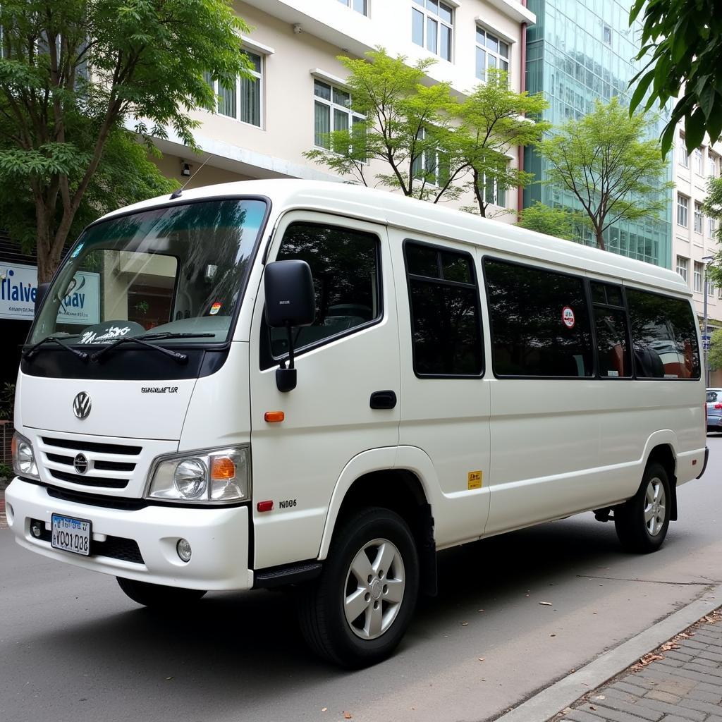 TRAVELCAR vehicle on a Hanoi street