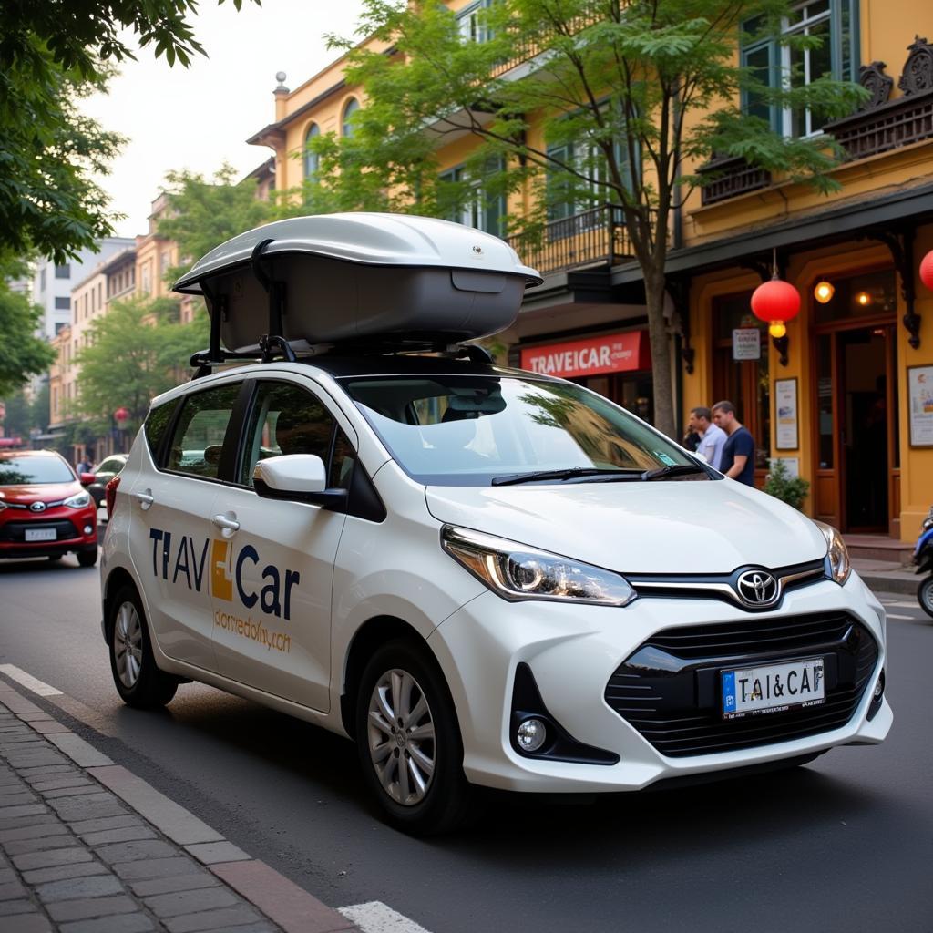 TRAVELCAR Vehicle on Hanoi Streets