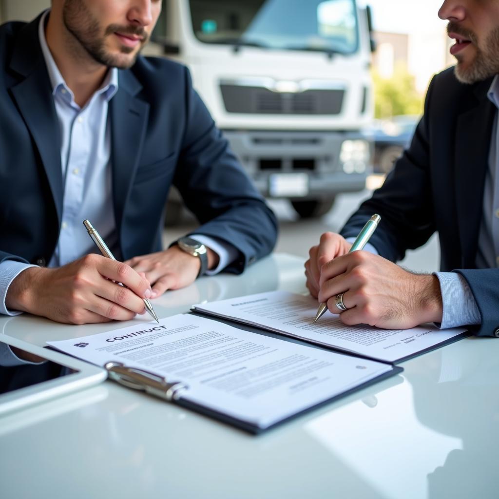 Signing a Truck Rental Contract