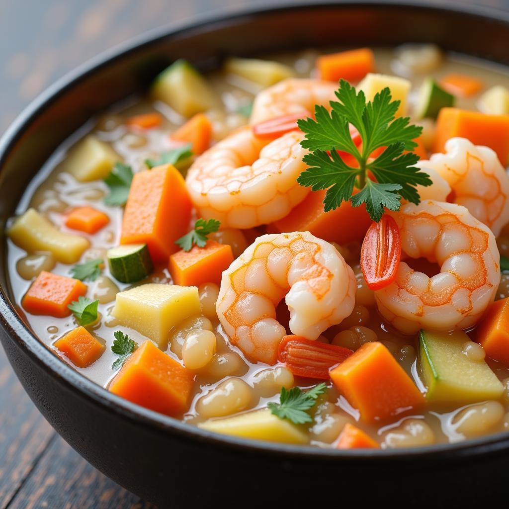 Vegetable and Shrimp Porridge for Babies