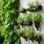 DIY Vertical Garden from Recycled Plastic Bottles