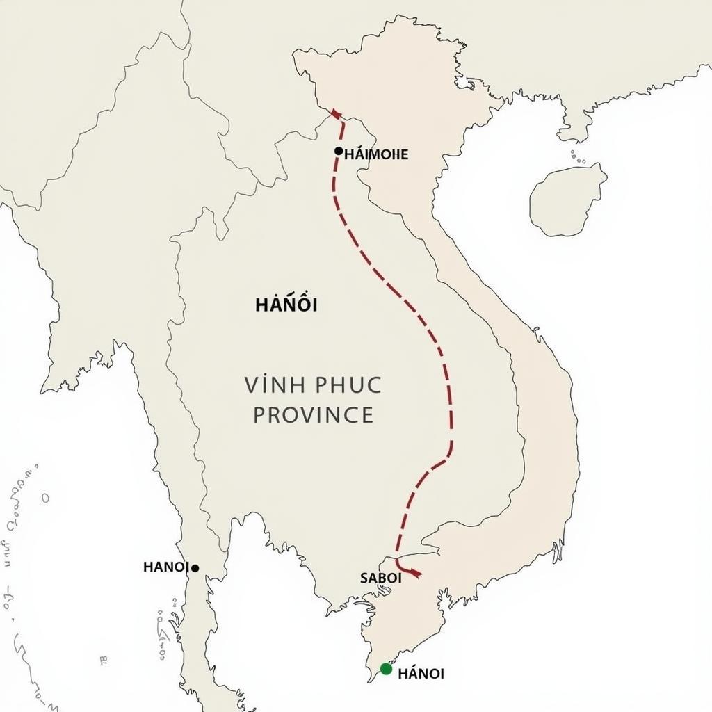 Vinh Phuc Location Map in Northern Vietnam