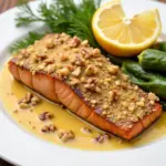 Walnut-Crusted Salmon with Lemon-Dill Sauce