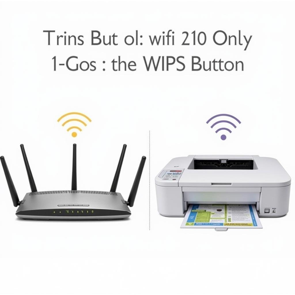 Image showing the location of the WPS button on a typical router and printer.