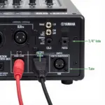 Yamaha MG12XU Mixer Setup Guide: Connecting microphones, instruments, and power supply.